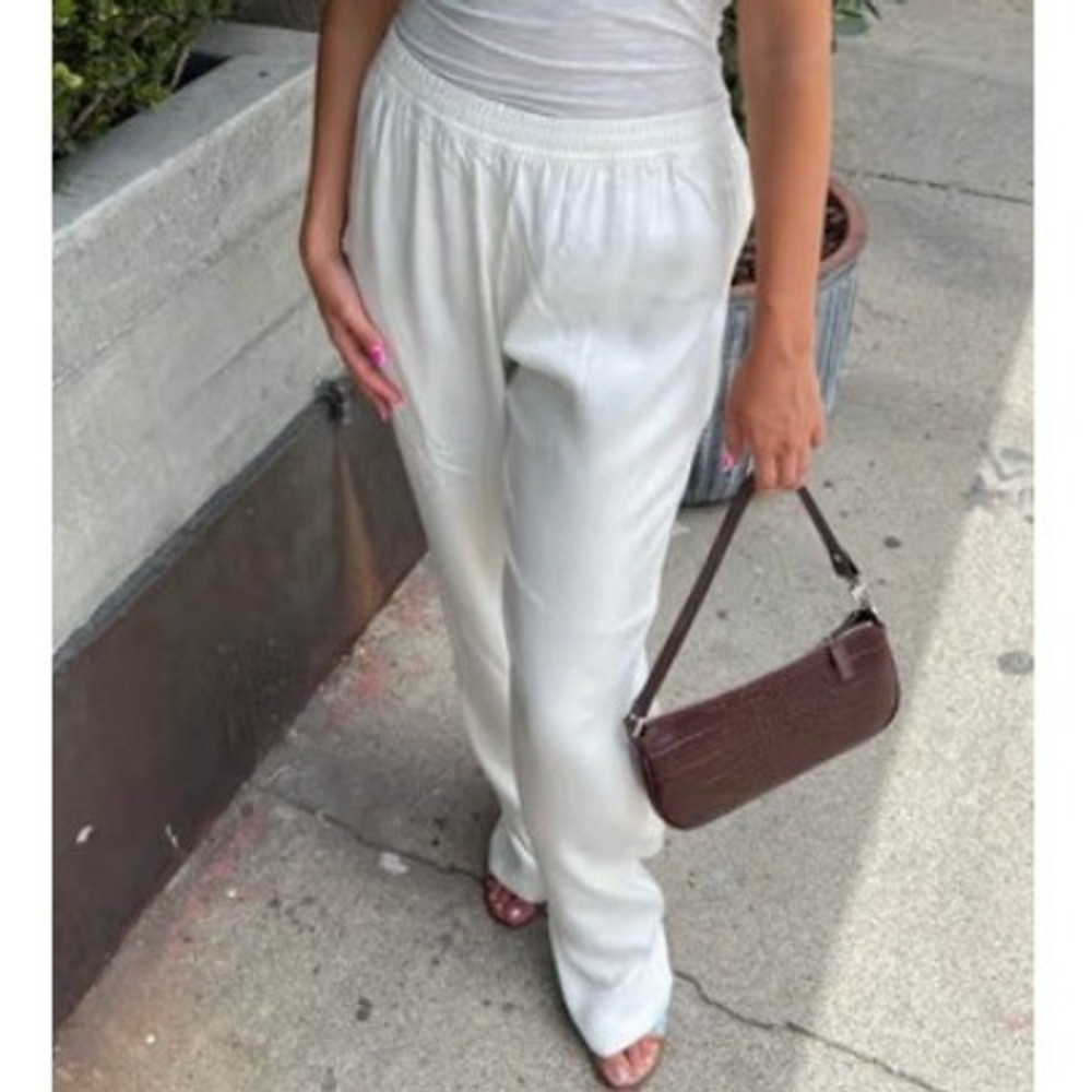 Djerf Avenue Women's Small Cream Ur An Angel Dream Pants Chic Comfy Loungewear